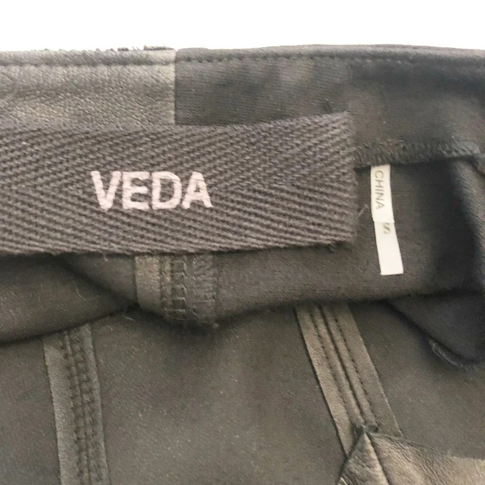 Veda | Black Leather Mesh Cutout Dress (Strapless) - Picture 7 of 8
